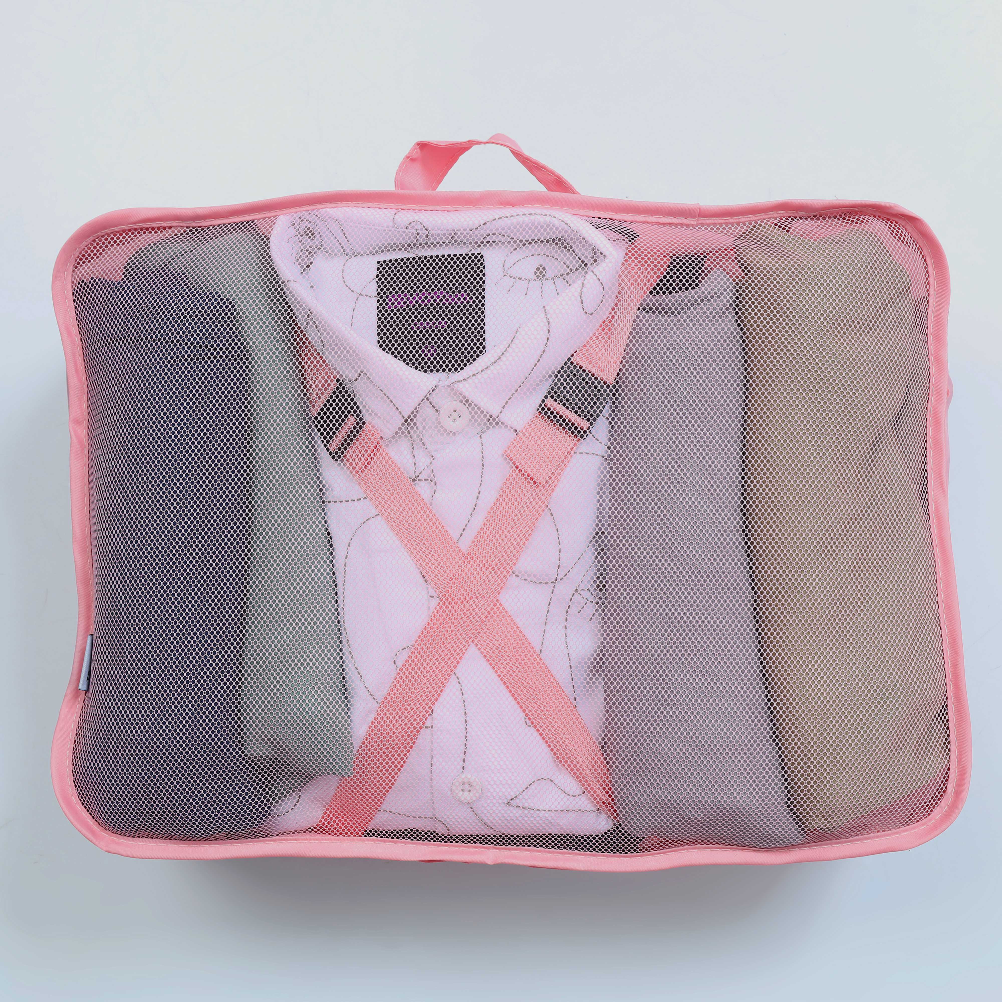 Pink Clothes Storage Bags Zipper