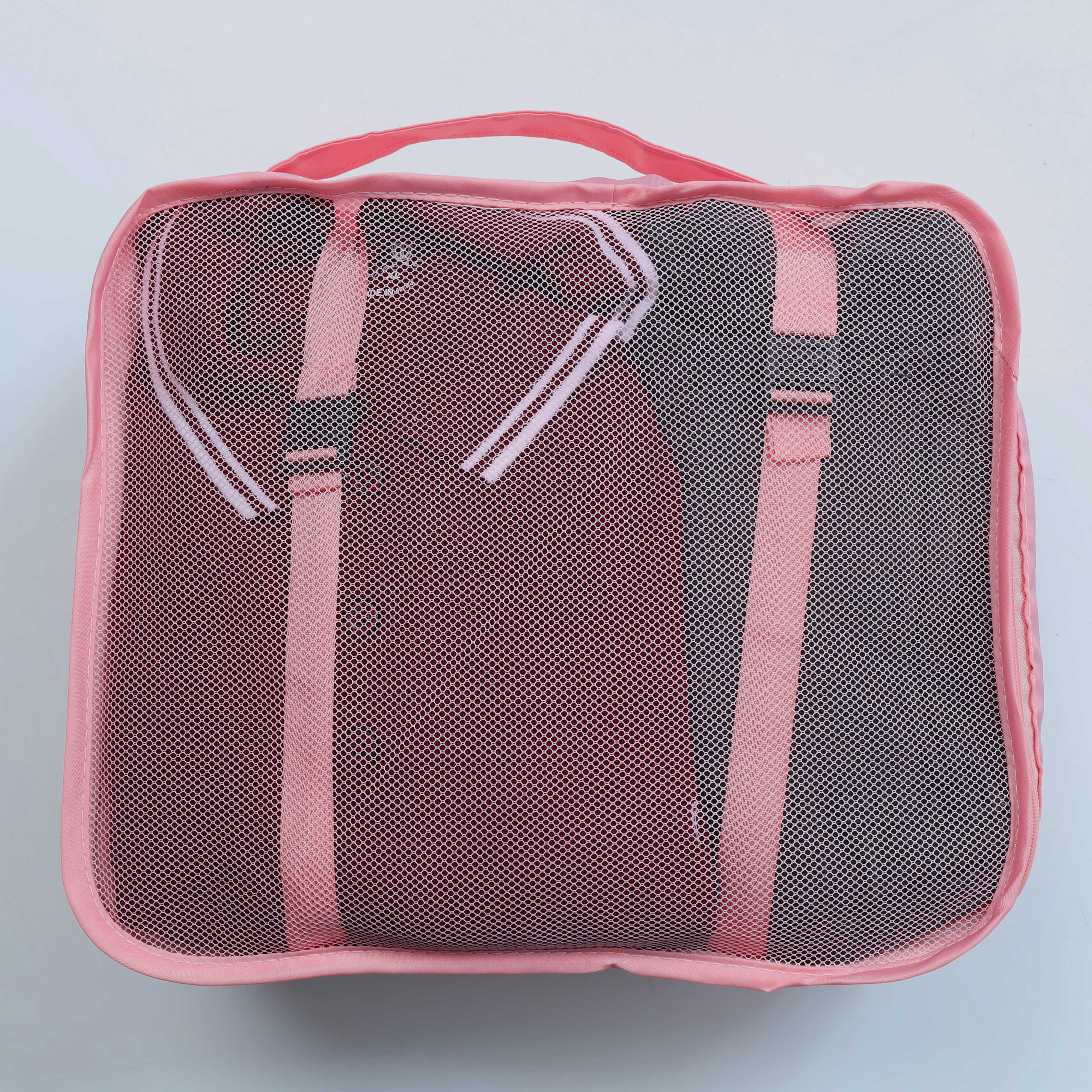 Pink Clothes Storage Bags Zipper