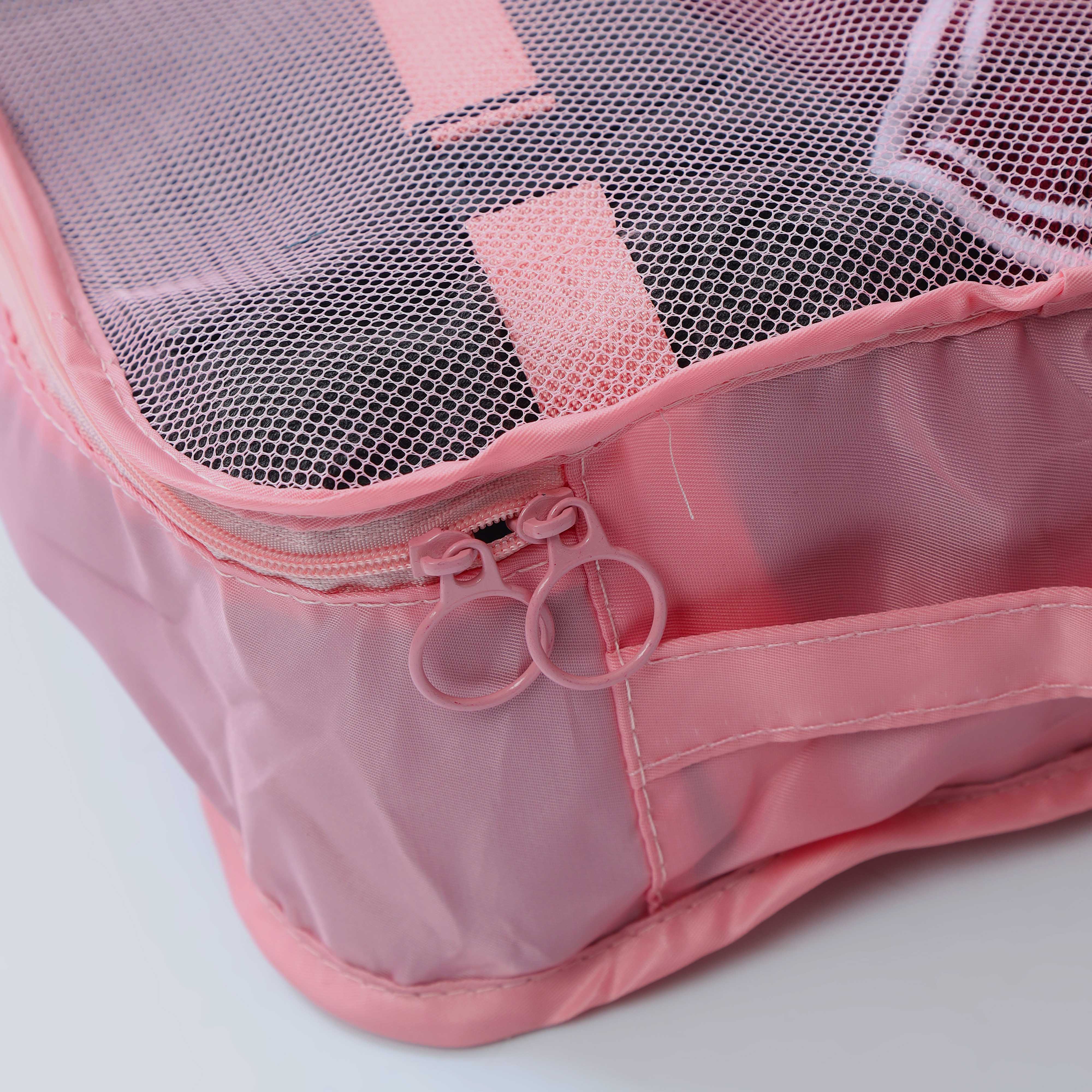 Pink Clothes Storage Bags Zipper