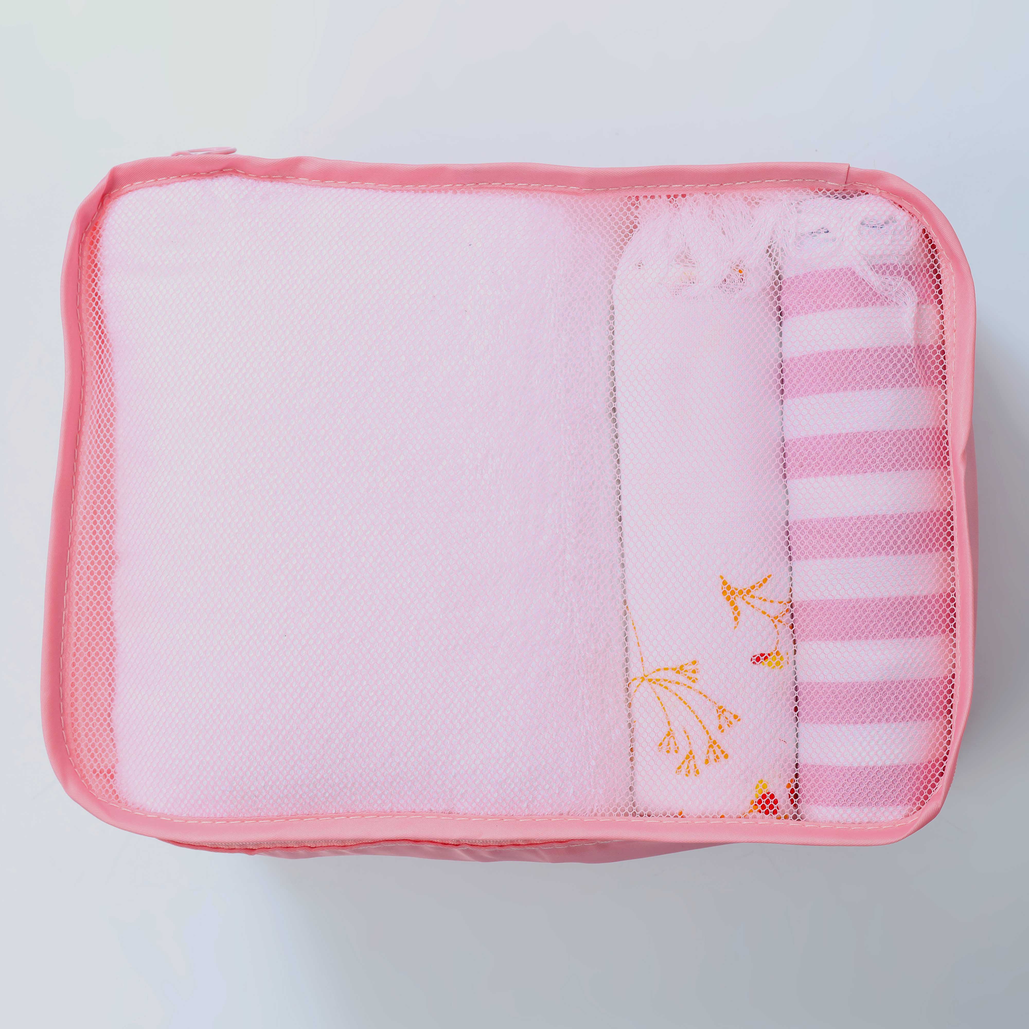 Pink Clothes Storage Bags Zipper