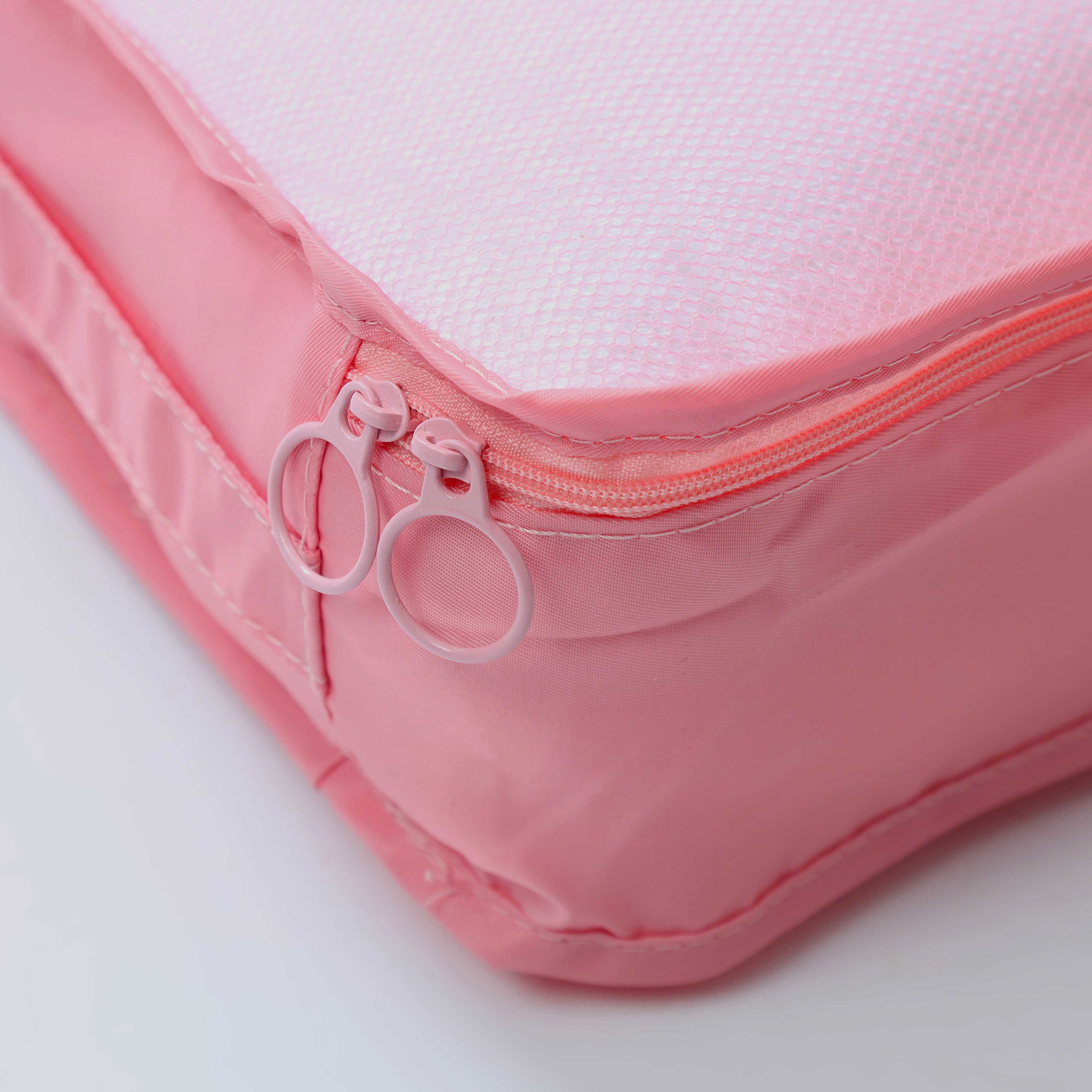 Pink Clothes Storage Bags Zipper