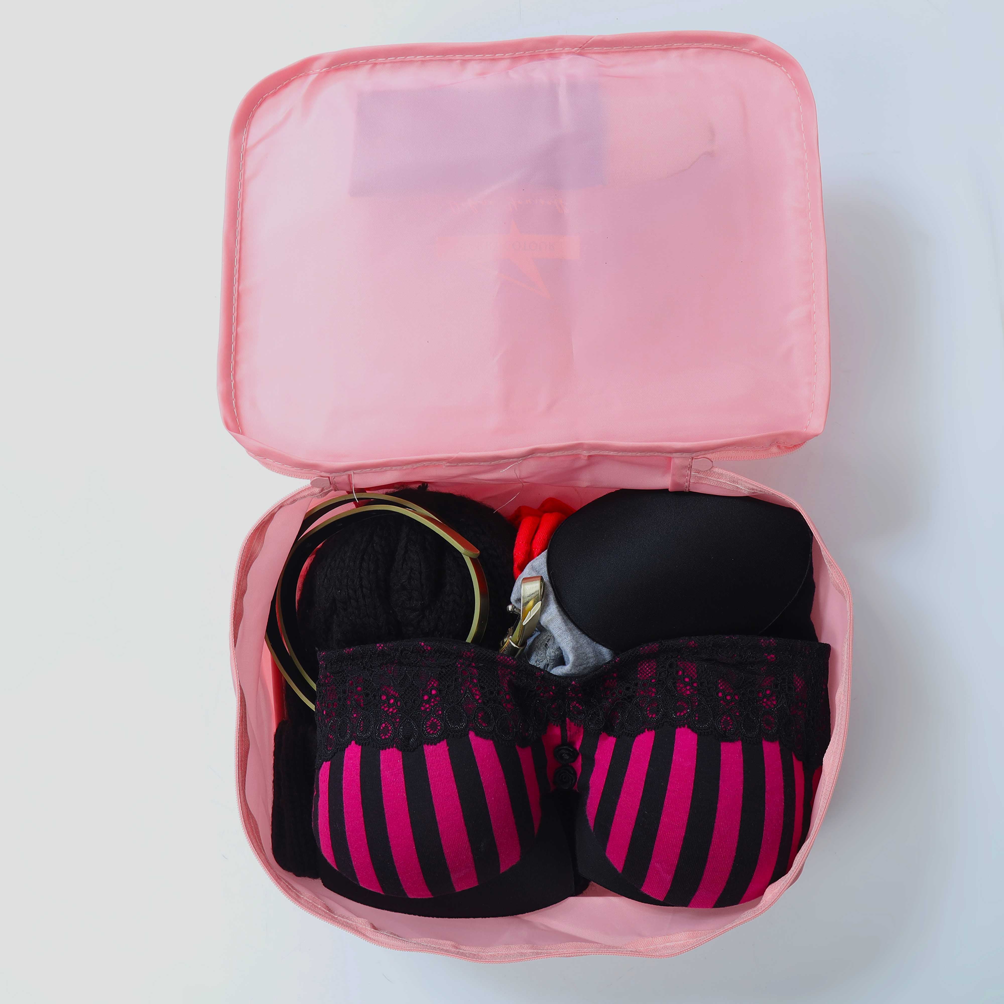 Pink Clothes Storage Bags Zipper