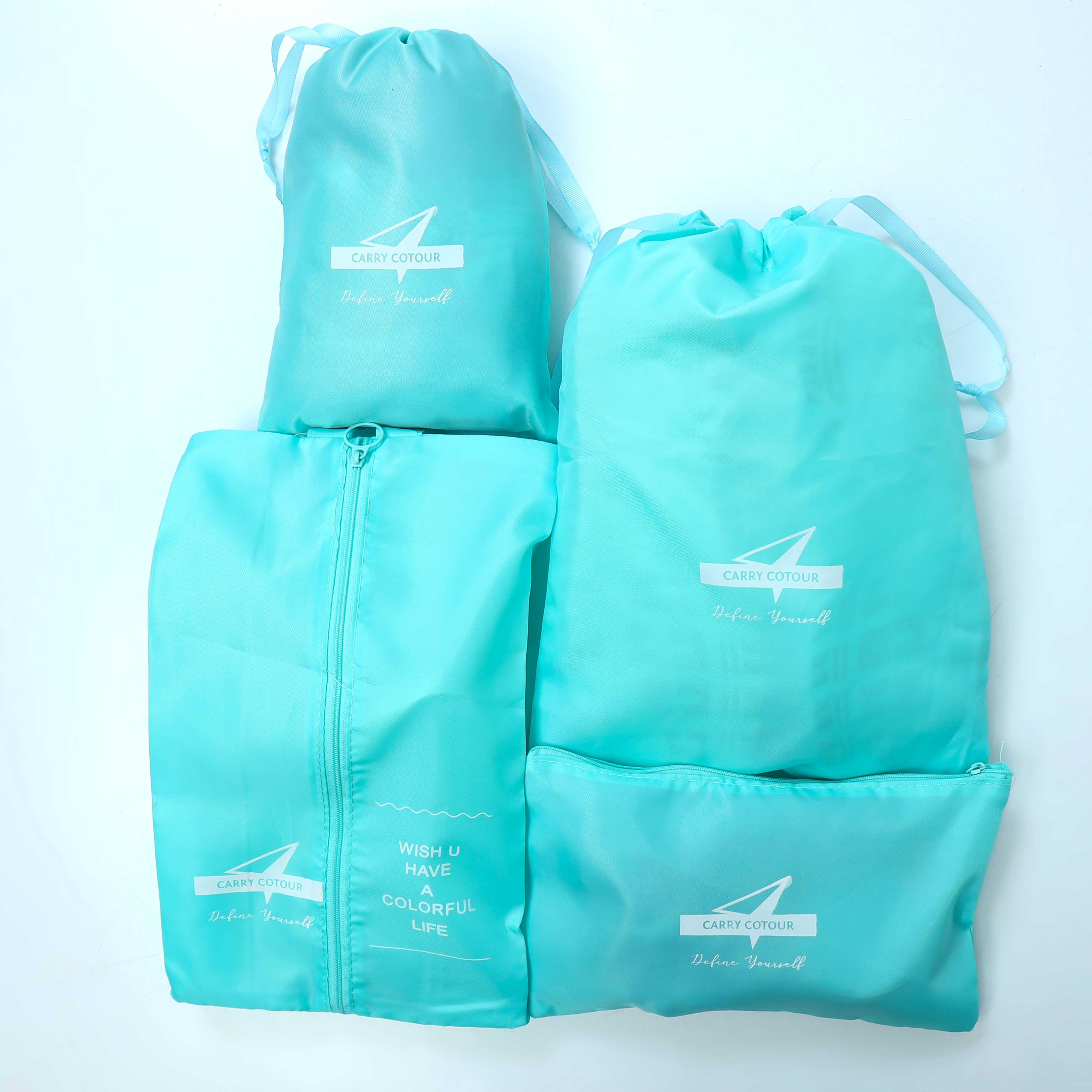 Cloth Organizer Pouch Laundry Zipper Bags - Light Blue