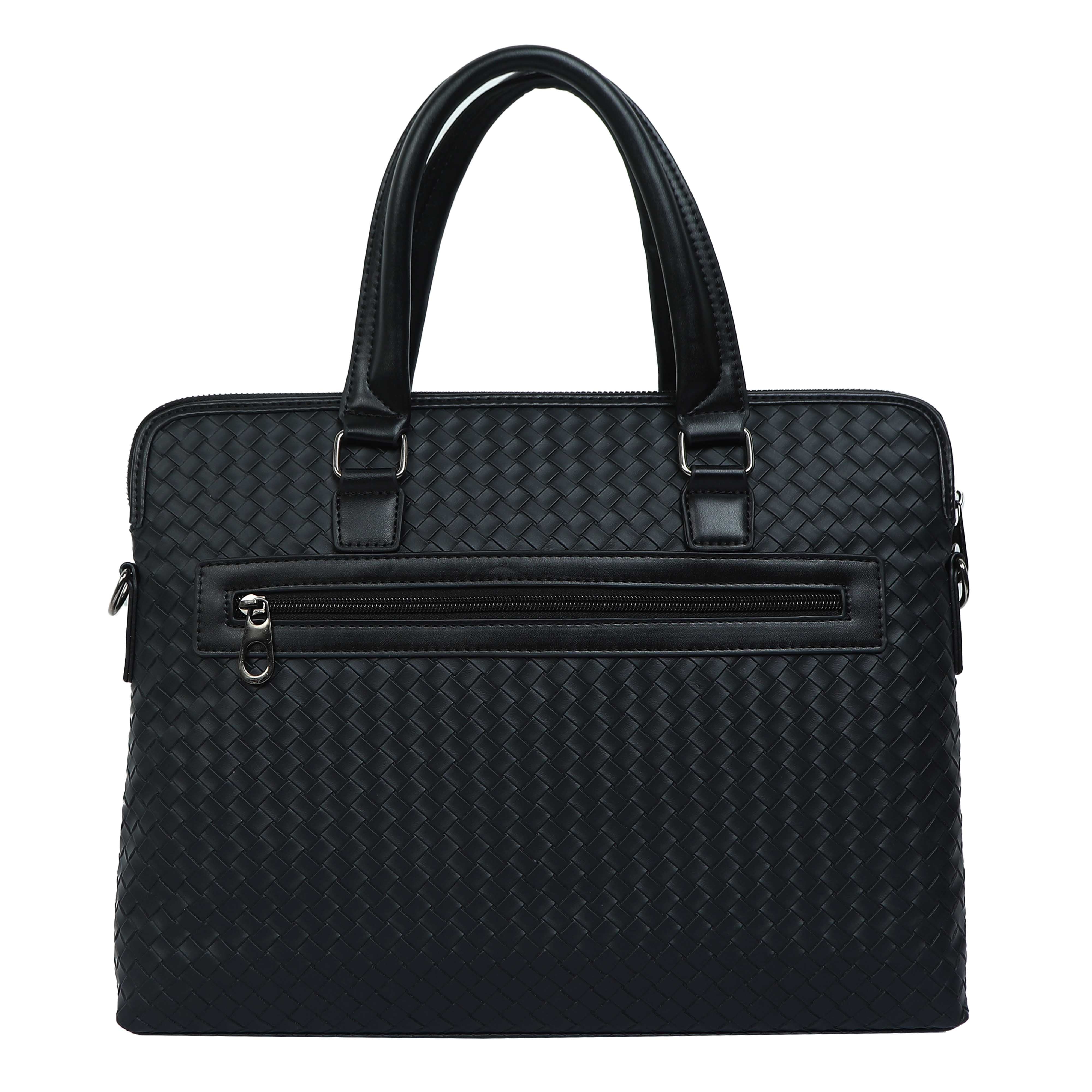 Urban Executive Black Leather Laptop Bag