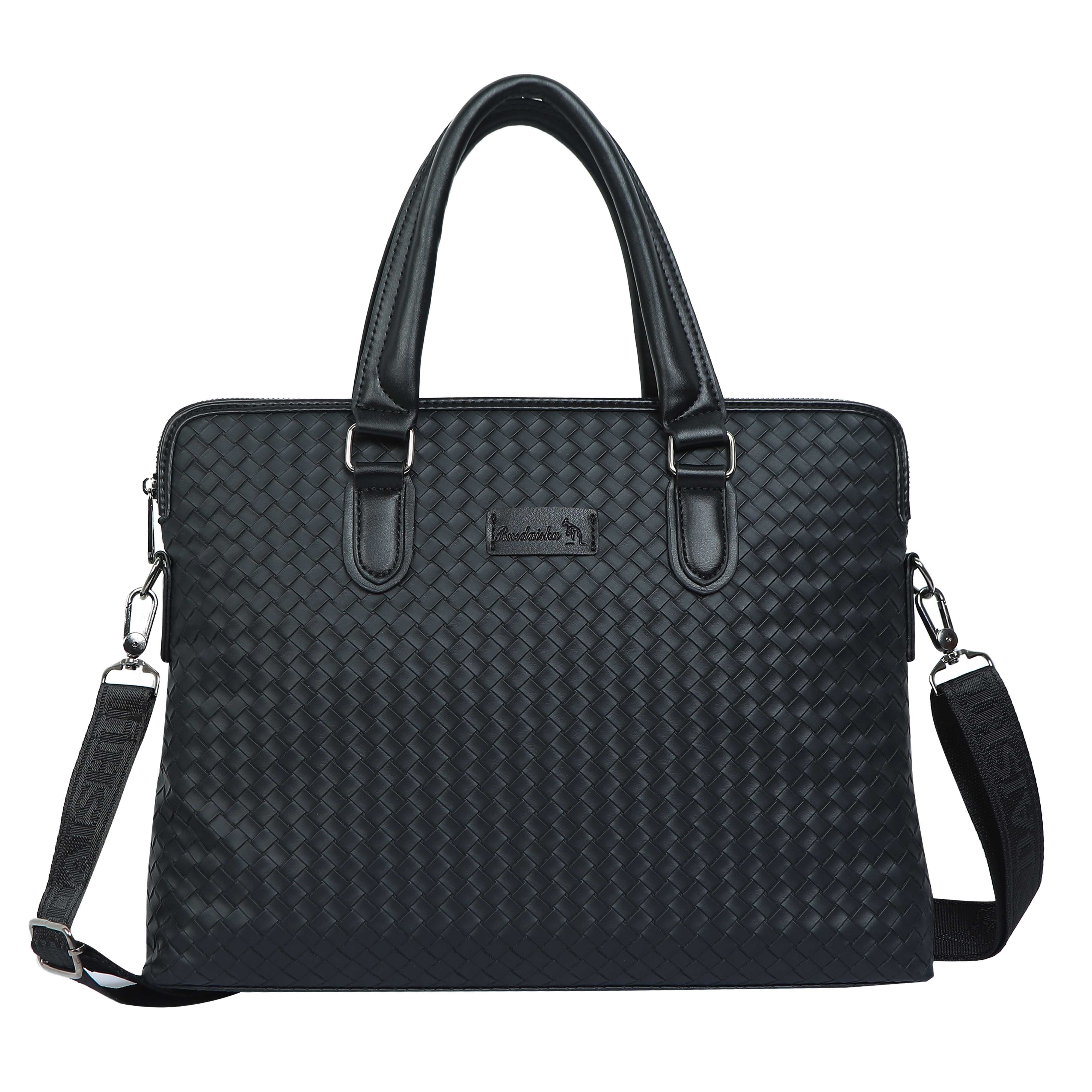 Urban Executive Black Leather Laptop Bag