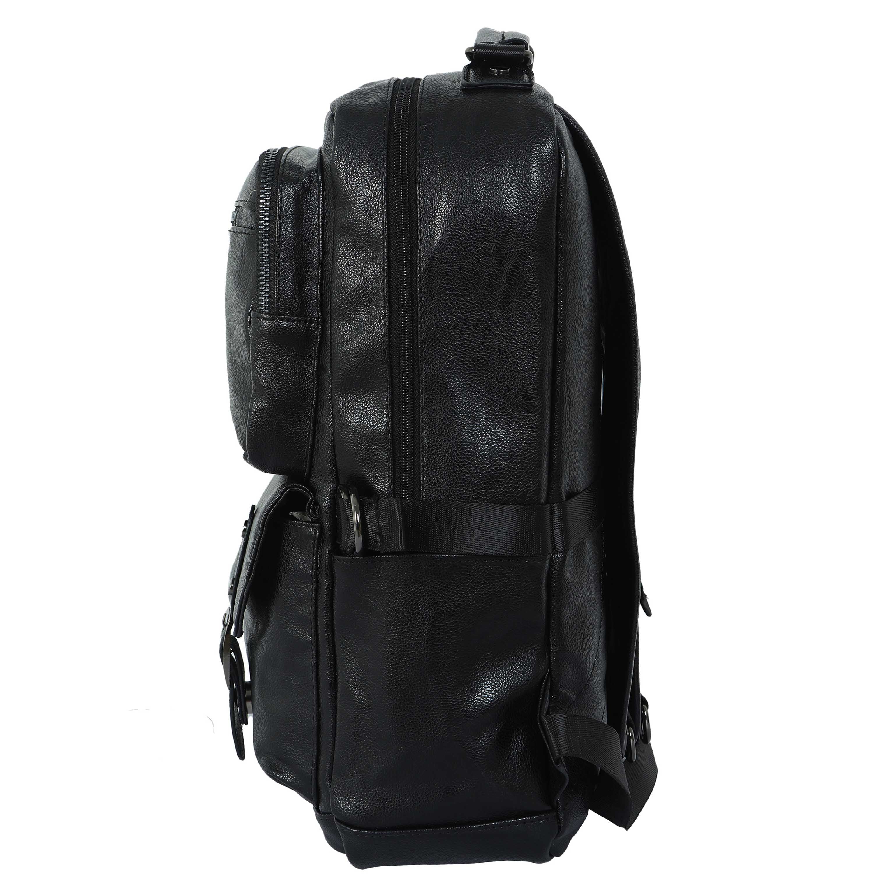 Urban Black Leather Laptop Bag