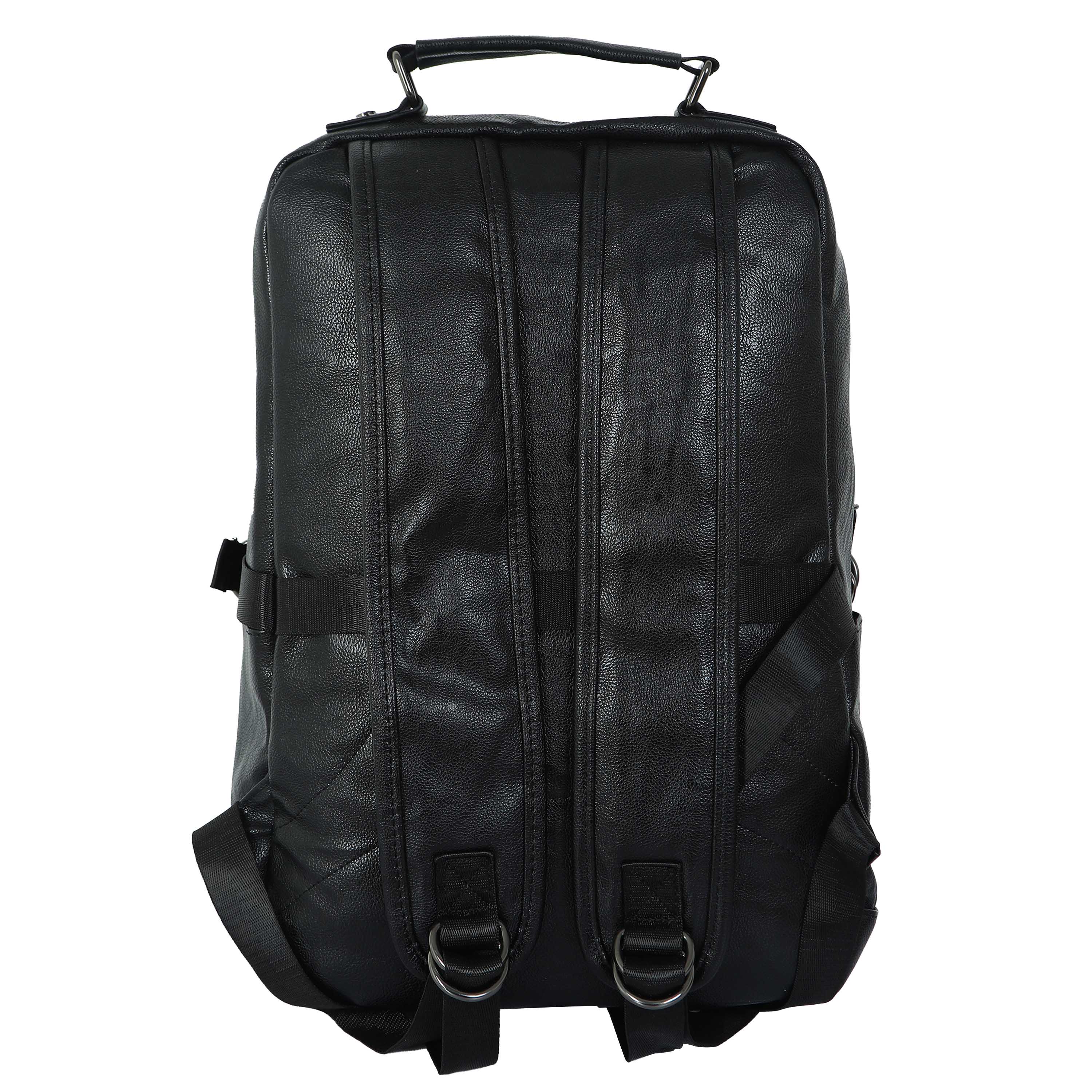 Urban Black Leather Laptop Bag