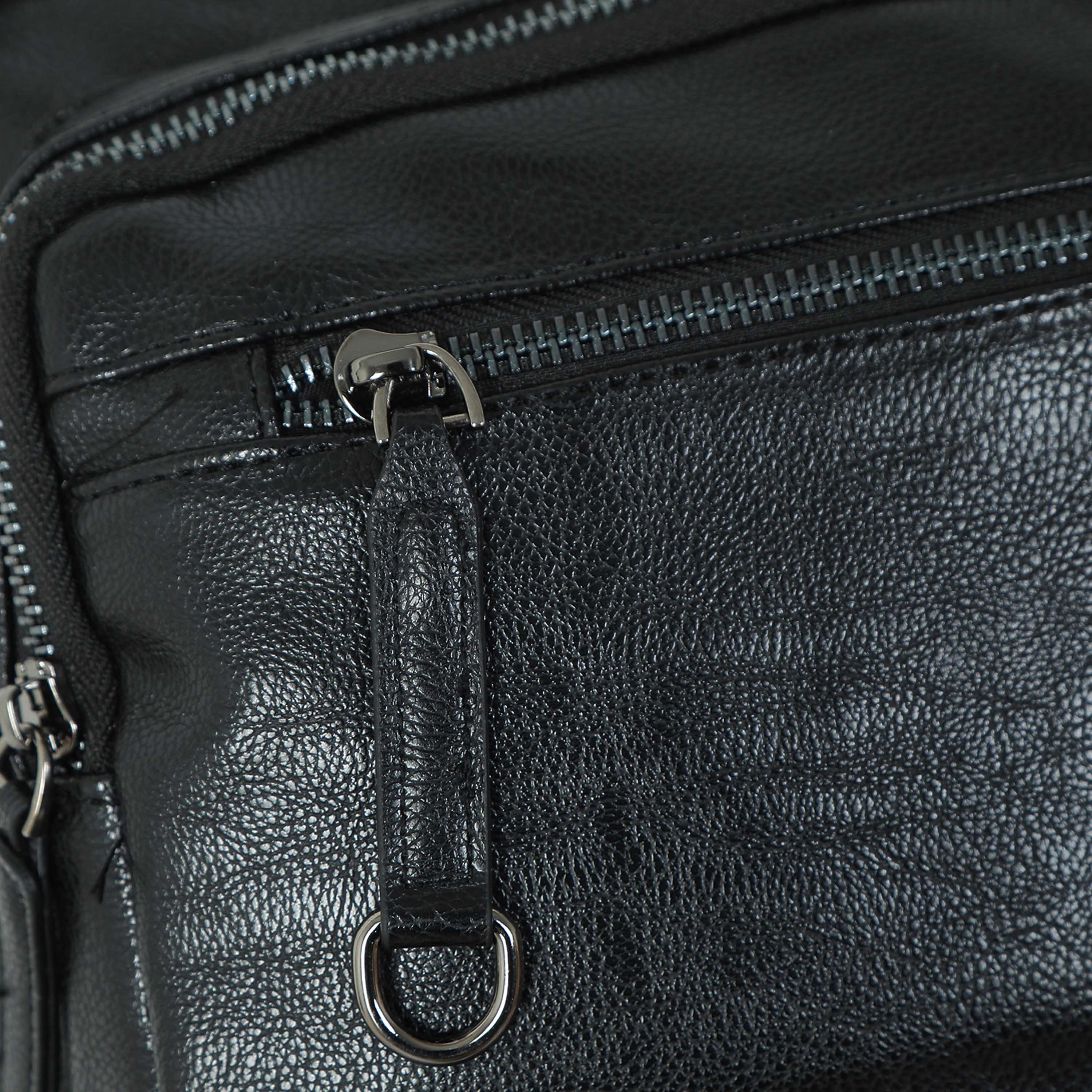 Urban Black Leather Laptop Bag