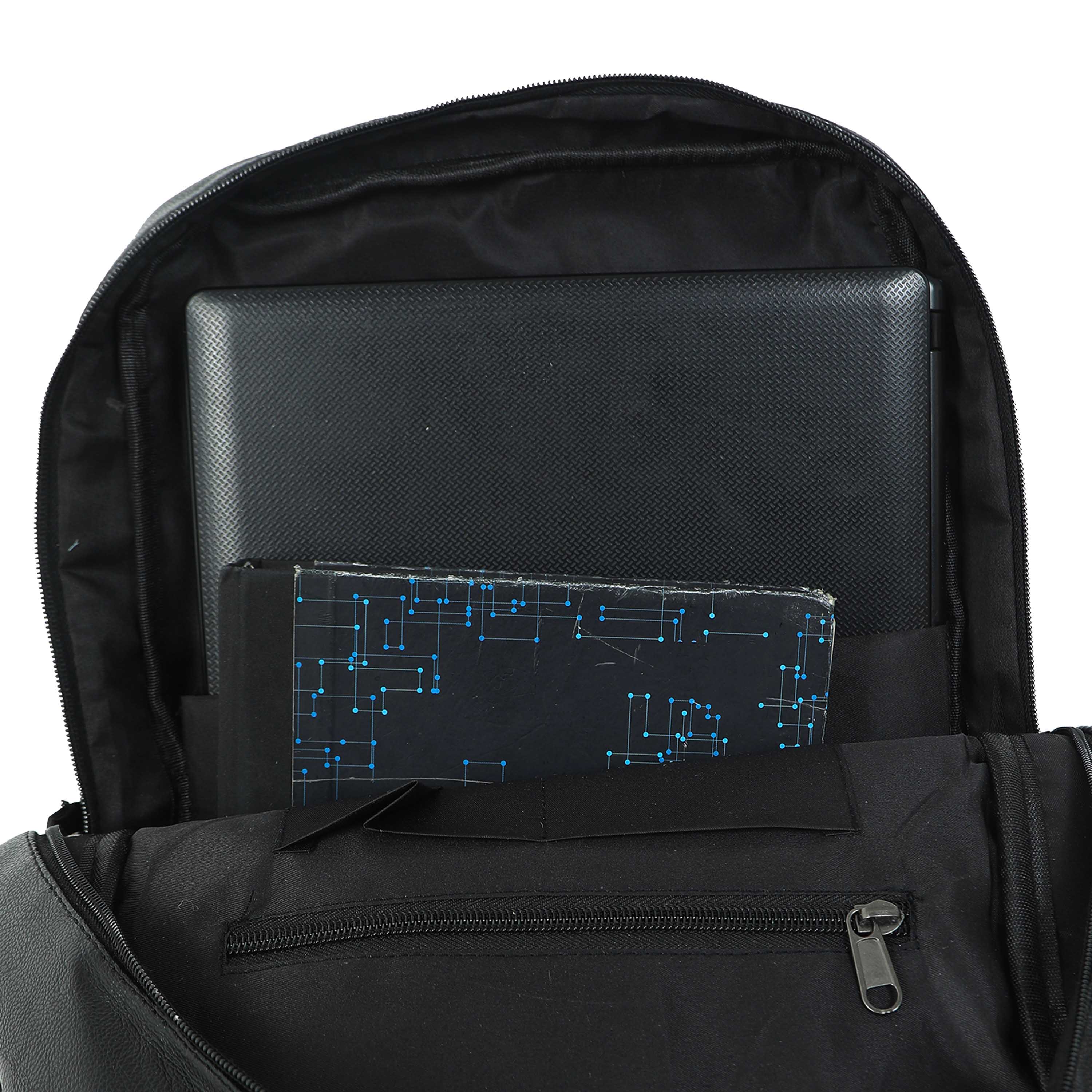 Urban Black Leather Laptop Bag