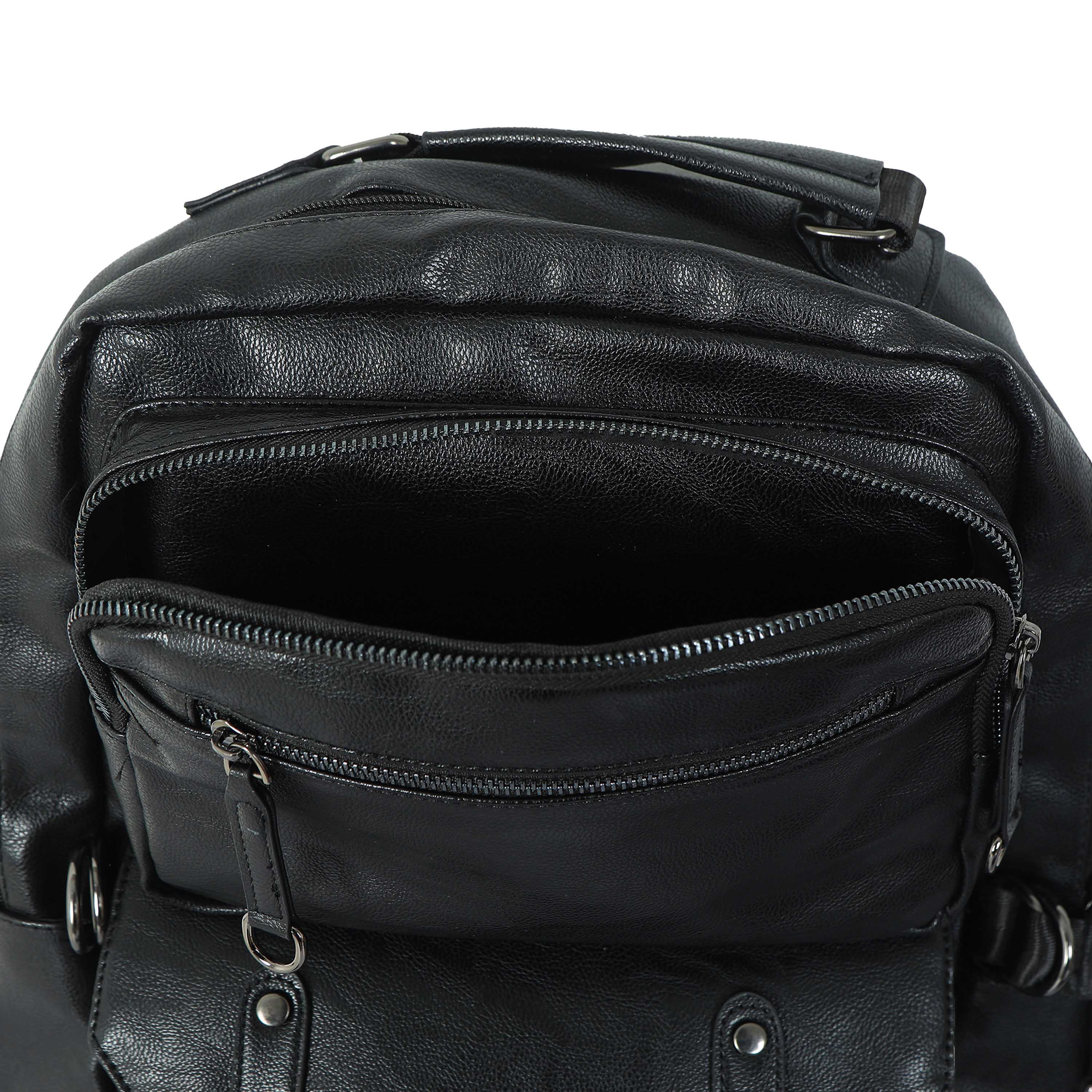 Urban Black Leather Laptop Bag